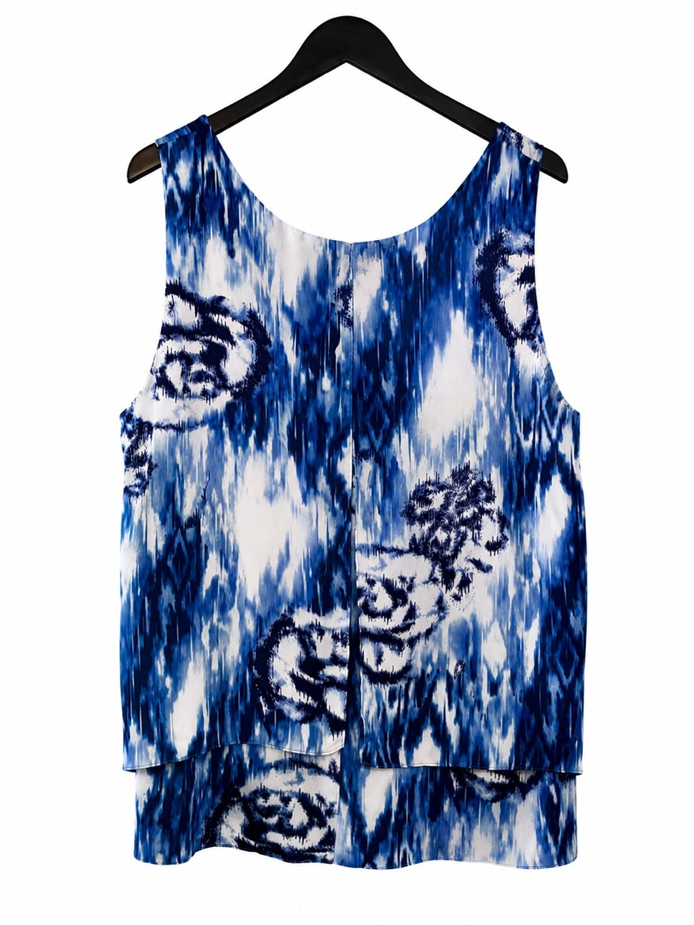 Zac & Rachel Woman 3X Blue Abstract Layered Sleeveless Top